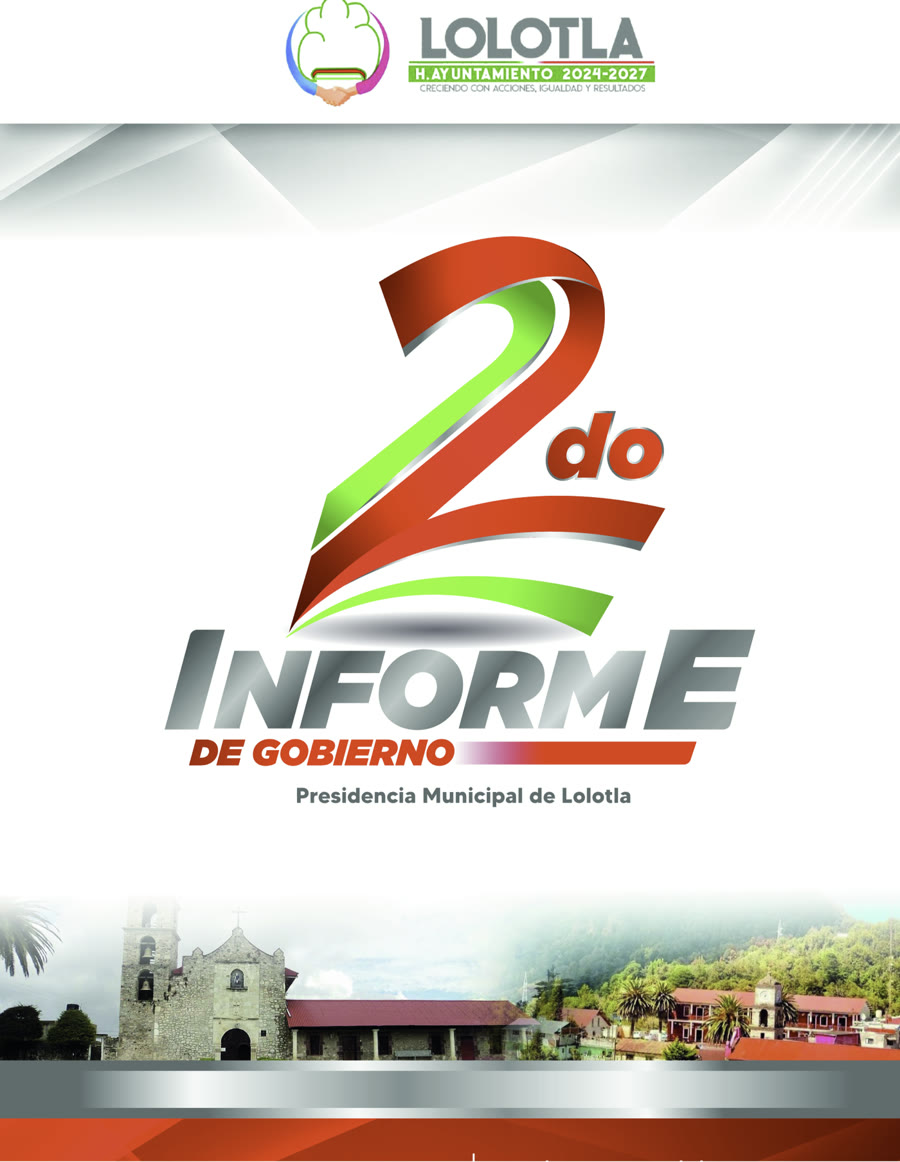 La portada de la glosa del Segundo Informe de Gobierno de Lolotla.